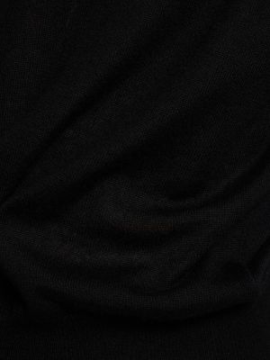 Кашмирен копринен елек с v-образно деколте Auralee черно