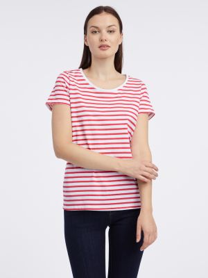 Pruhované tričko Orsay červené