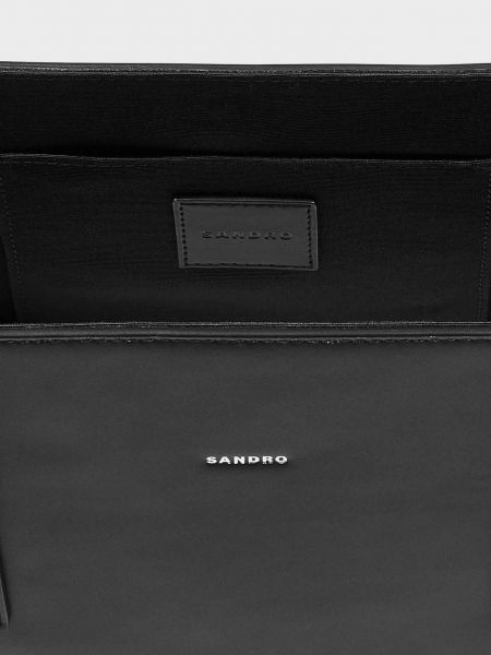 Шкіряна сумка Sandro чорна