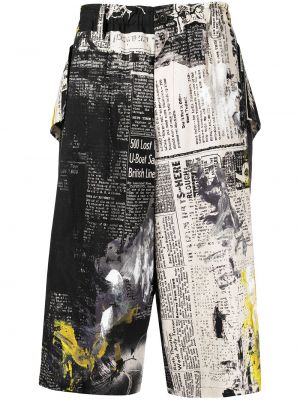 Trykt bermudashorts Yohji Yamamoto hvit