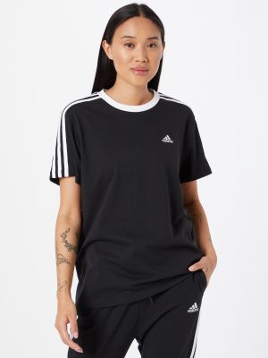 T-shirt à rayures large Adidas Sportswear noir