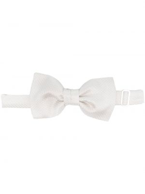 Žakárová hedvábná kravata s mašlí Karl Lagerfeld bílá