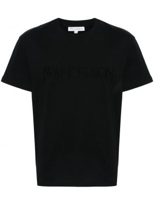 T-shirt brodé en coton Jw Anderson noir