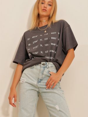 Koszulka z nadrukiem Trend Alaçatı Stili