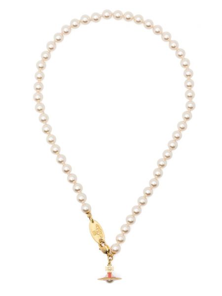 Arany nyaklánc gyöngyökkel Vivienne Westwood