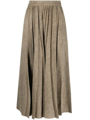 Plisovaná sukňa Ralph Lauren Collection hnedá