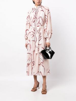 Sukienka midi z nadrukiem w abstrakcyjne wzory Aje
