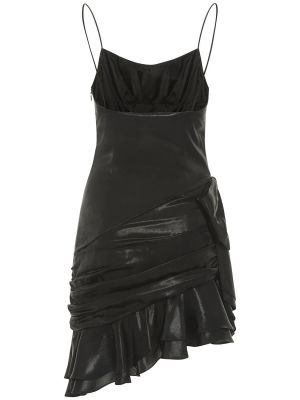 Hedvábné mini šaty Alessandra Rich černé