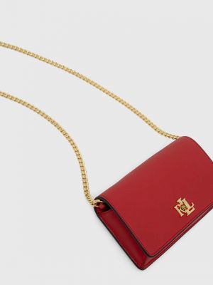 Kožna torbica Lauren Ralph Lauren crvena