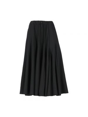 Czarna spódnica midi wełniana Yohji Yamamoto