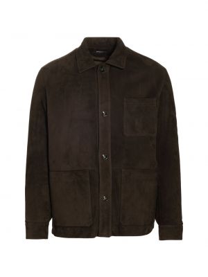 Замшевая куртка с пуговицами спереди Kiton коричневый