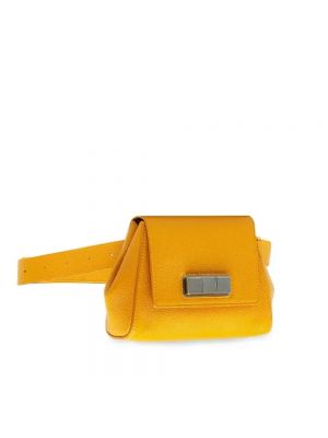 Cinturón de cuero Bottega Veneta Vintage amarillo
