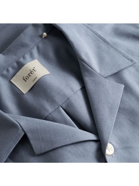 Camisa de lino de algodón Forét azul