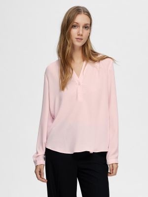 Camisa manga larga Selected Femme rosa
