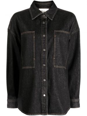 Medvilninė džinsiniai marškiniai Studio Tomboy juoda