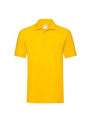 Tricou polo din bumbac Fruit Of The Loom galben