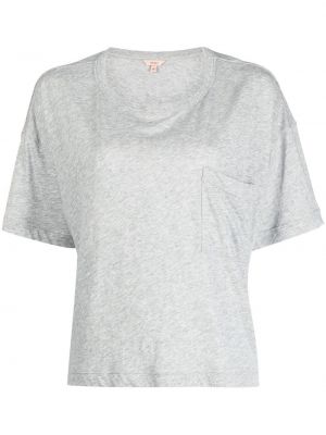 Bavlněné tričko s krátkými rukávy melanžové Eberjey