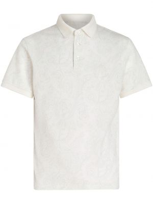 Polo majica s printom od jersey s paisley uzorkom Etro bijela