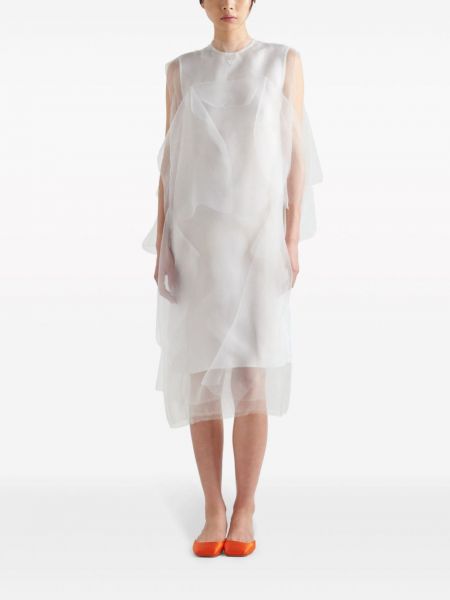 Robe plissé Prada blanc