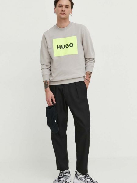 Bluza z nadrukiem Hugo beżowa