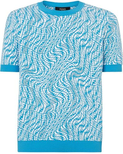 Jersey de punto de tela jersey Fendi azul