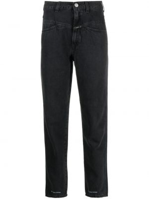 Skinny džíny s vysokým pasem s potiskem Closed černé