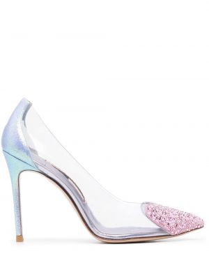 Полуотворени обувки с кристали Sophia Webster виолетово