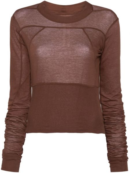 Crop top i bomuld Rick Owens brun