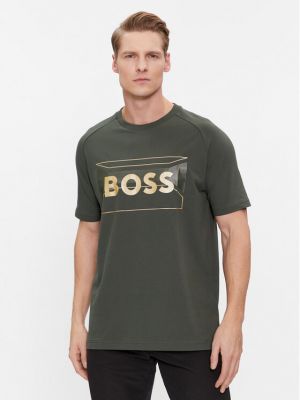 Priliehavé tričko Boss zelená