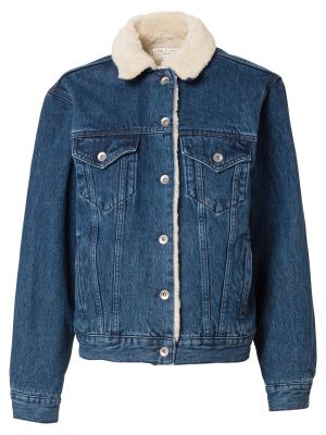 Jednofarebná bavlnená priliehavá džínsová bunda Rag & Bone - modrá