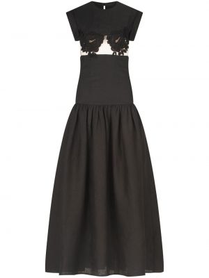Λινή μάξι φόρεμα Silvia Tcherassi μαύρο