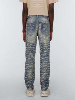Slim fit skinny džíny s oděrkami Givenchy modré
