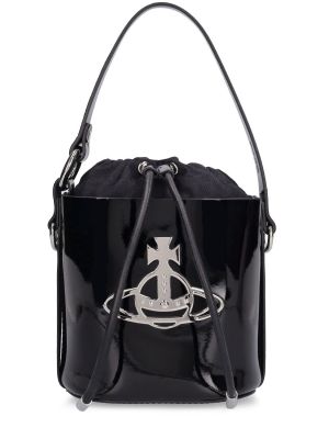 Lakovaná kožená taška Vivienne Westwood čierna