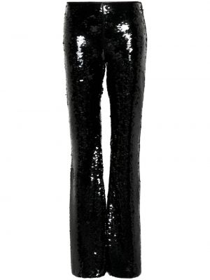 Pantalon à paillettes large Alberta Ferretti noir