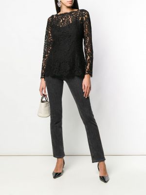 Blusa manga larga de encaje Dolce & Gabbana negro