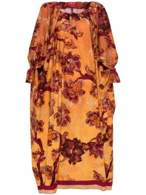 Φλοράλ φόρεμα με σχέδιο F.r.s For Restless Sleepers πορτοκαλί