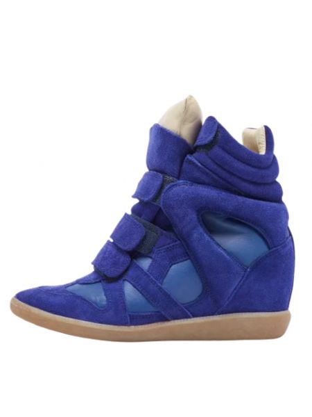 Sneakersy skórzane Isabel Marant Pre-owned niebieskie