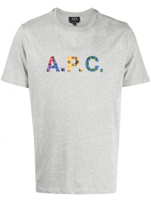 Тениска с принт A.p.c. сиво