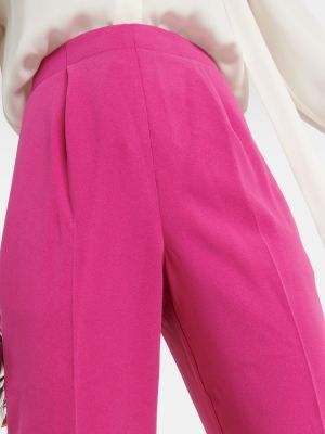 Pantalones rectos de crepé Roland Mouret rosa