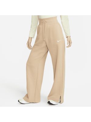 Pantalon taille haute en polaire Nike marron