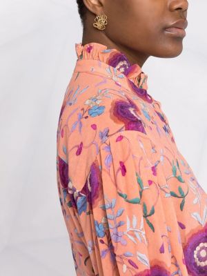 Koszula w kwiatki z nadrukiem Isabel Marant pomarańczowa