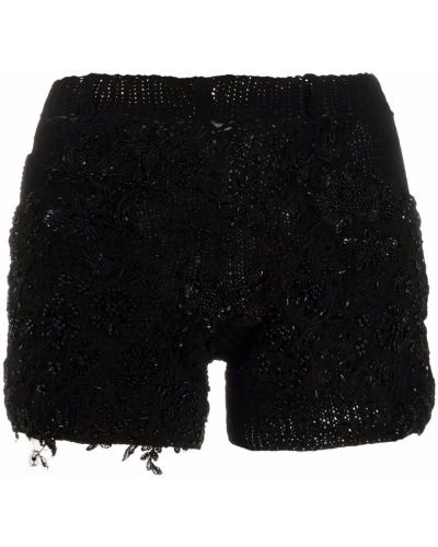 Pantalones cortos con cuentas de punto Almaz negro