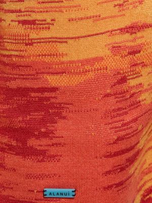 Cardigan di lana di seta in maglia Alanui arancione