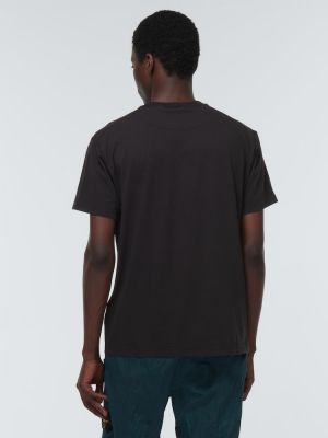 T-shirt di cotone in jersey Stone Island nero