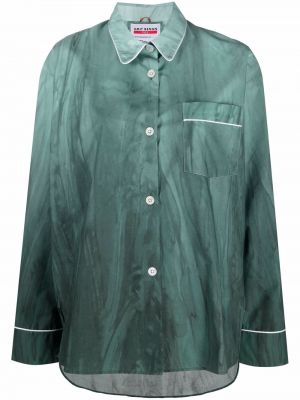 Klasická bavlněná dlouhá košile s dlouhými rukávy F.r.s For Restless Sleepers - zelená