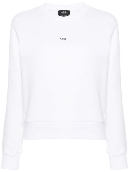 Pamučna dugi sweatshirt s printom A.p.c. bijela