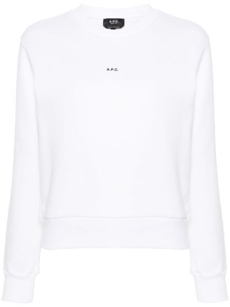 Sweat en coton à imprimé A.p.c. blanc