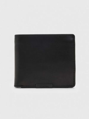 Шкіряний гаманець Allsaints чорний