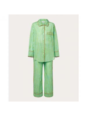 Pijama de algodón con estampado Folkloore verde