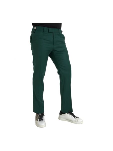 Pantalones chinos de lana slim fit Dolce & Gabbana verde